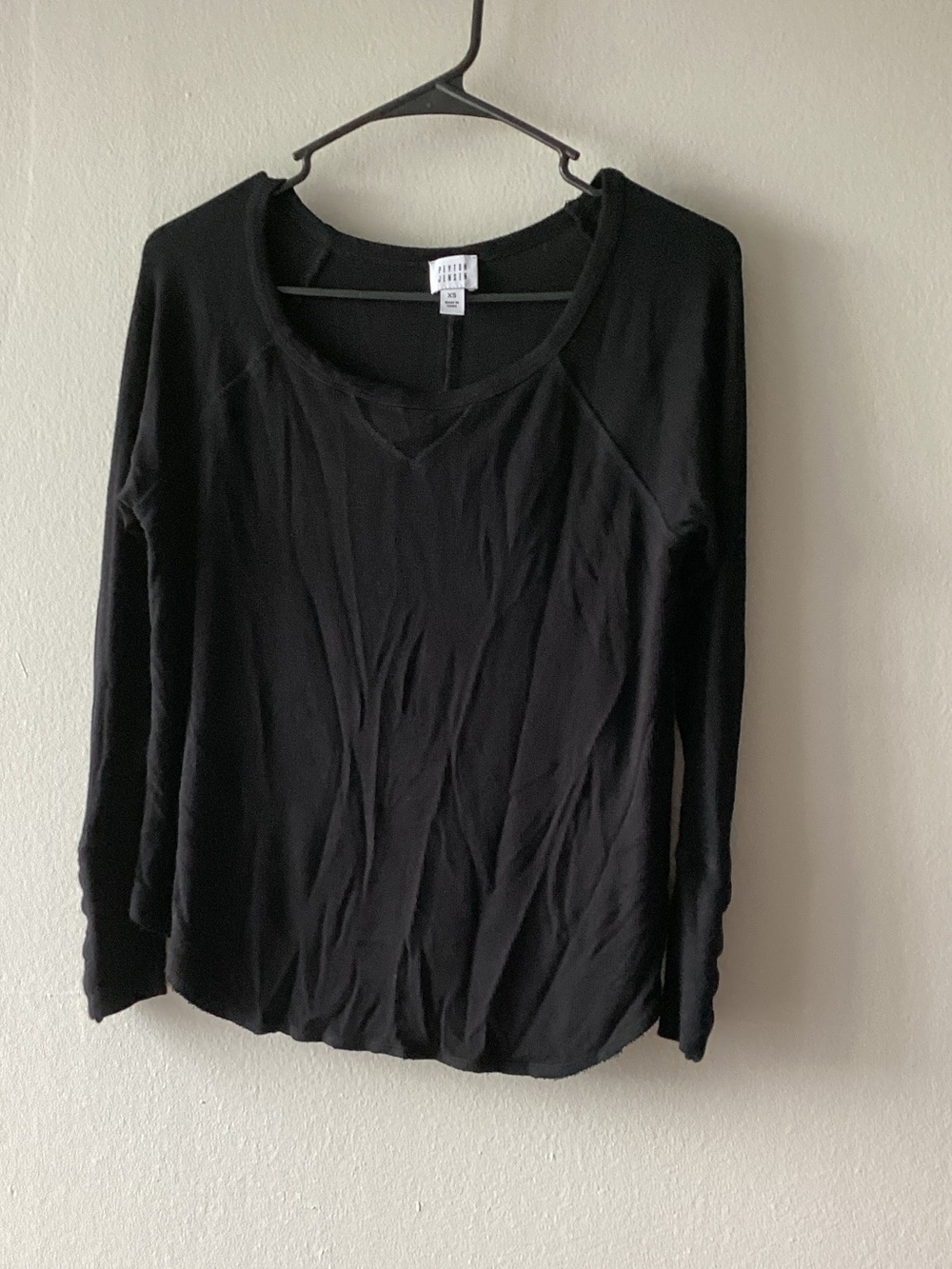 Classic Black Long Sleeve Scoop Neck Tee